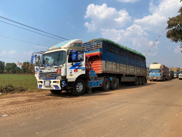 Xe hàng hóa ở cửa khẩu Tây Ninh (Ảnh: Chinhphu.vn)