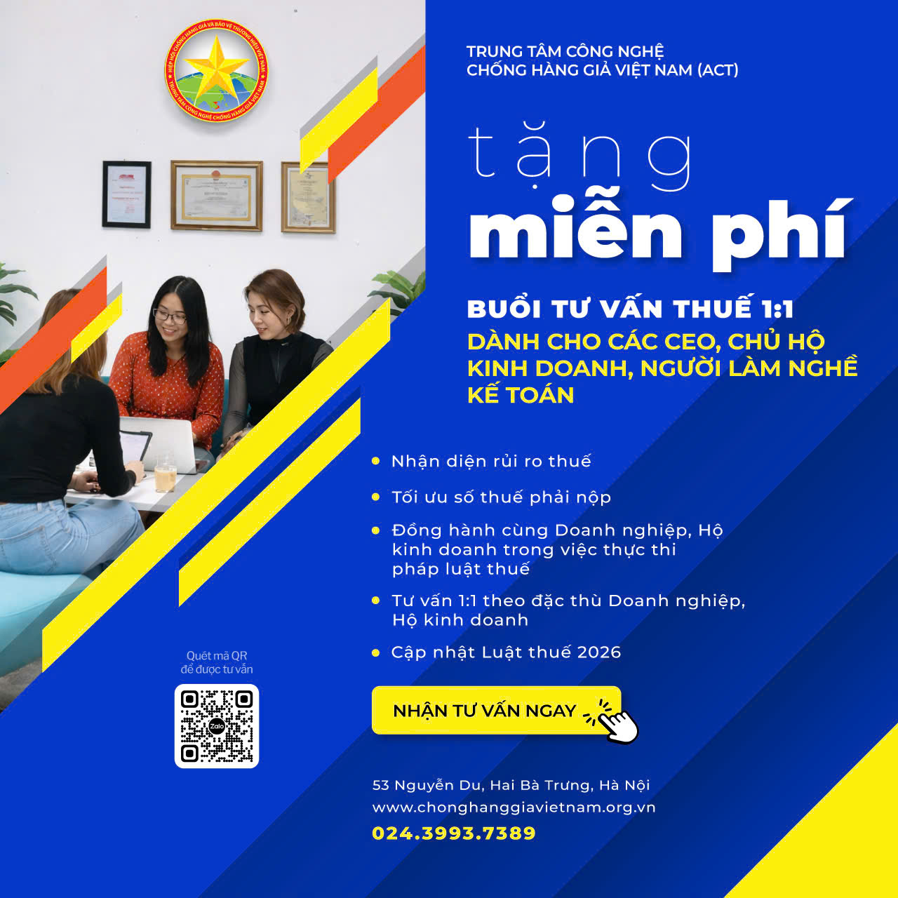 TRUNG TÂM ACT TỔ CHỨC TƯ VẤN 1:1 TẠI CƠ QUAN image